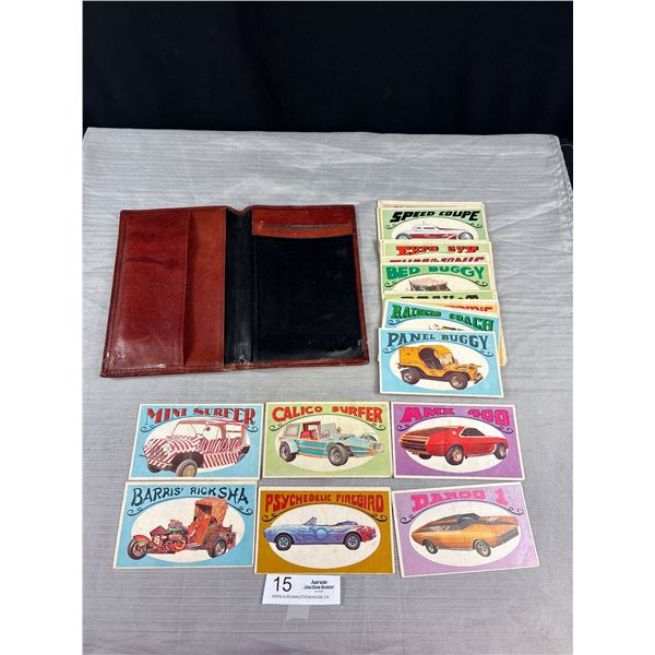 Lot of 36 Different Way-Out Wheels Cards 1970 In Leather Pouch