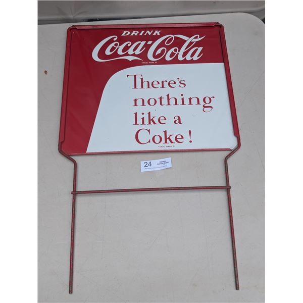 Vintage Coco Cola Back of Rack Sign 16.5 by 27 Tall