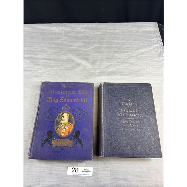 Life and Reignof King Edward VII and The Live of Queen Victoria Hard Cover Books 1910
