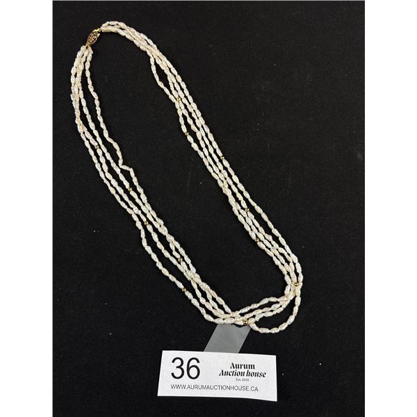 A Nice Real Pearl Necklace with Sterling Silver Clasp