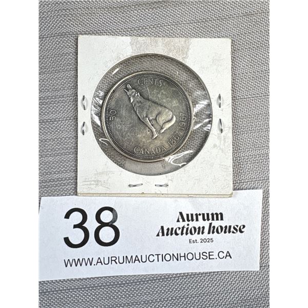 1967 Canadian Silver 50 Cent Coin