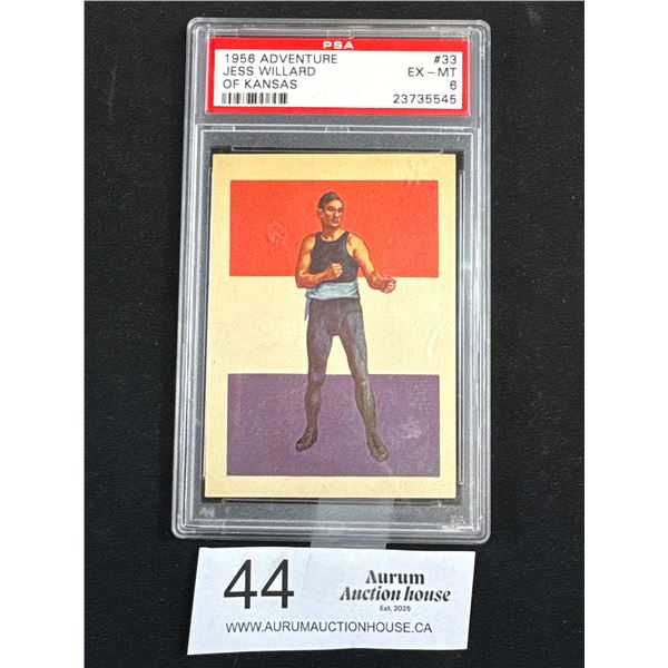 Graded 1956 Adventure Jess Willard of Kansas Boxing Trading Card