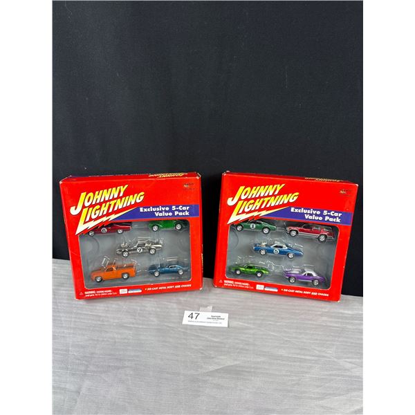 2 Unopened Johnny Lightning 5 Car Value Packs