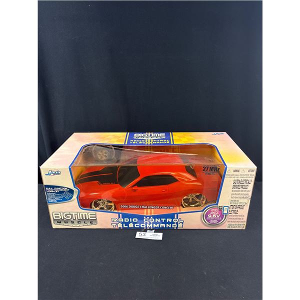 Big Time Muscle Large  Dodge Challenger Radio Controlled Car Sealed in Box Top Plastic of Box Has Co