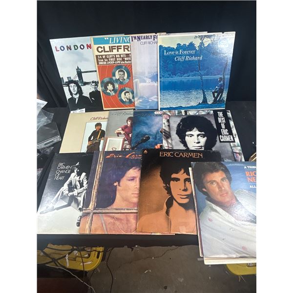 Lot of 16 Vintage Lps Ricky Nelson, Eric Carmen, Cliff Richard, Paul McCartney
