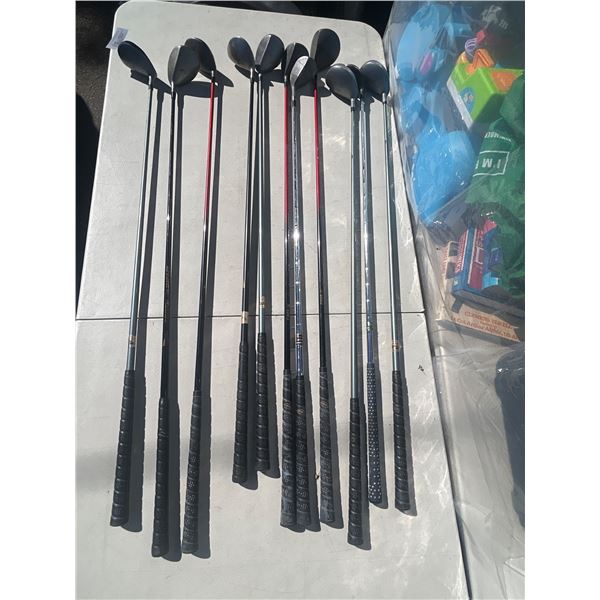Lot of 11 Metal Golf Clubs
