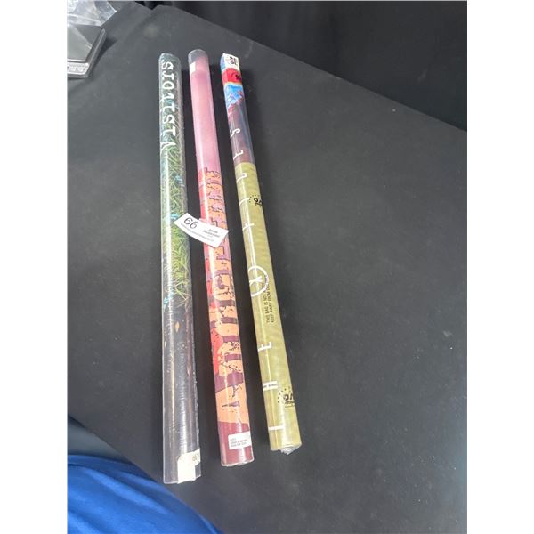 Lot of 3 Vintage 1995 NOS X-Files Posters, Visitors PTW811, Trust 2922 and Gillian Anderson Silk Ski