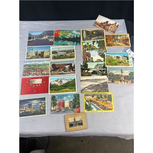 Lot of 19 Vintage Postcards plus Canadian Rockies and Quebec Postcards Sets
