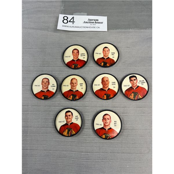 1961/62 Shirriff/Salada NHL Coins Chicago Black Hawks 8 Coins of a 20 Team Set