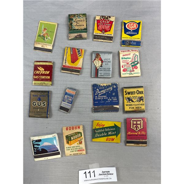 Lot of 15 1973-75 Topps Wacky Packs Stickers and 16 Vintage Matchbooks 1 Pinup
