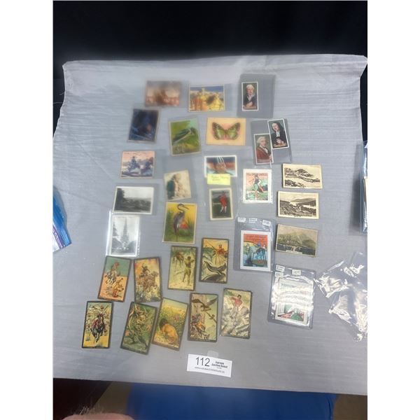 Lot of 29 Vintage Misc Cigarette and Other Promotional Cards, 4 War Cards and More