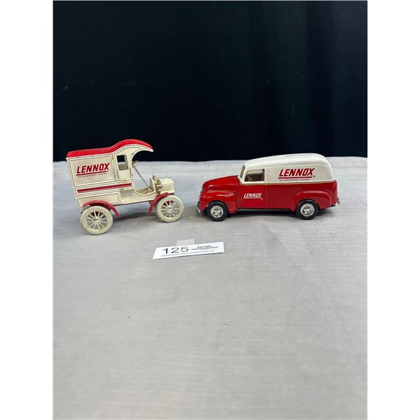 2 1:38 Scale Lennox Diecast Bank Cars