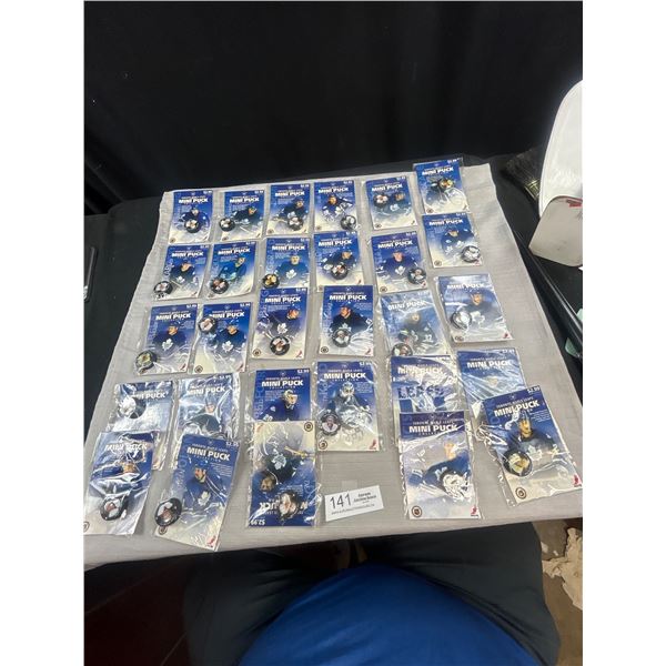2003/04 29 Toronto Maple Leafs Mini Pucks Sealed in Package NHL