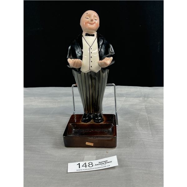 Made in Japan 1960's James The Butlar Ceramic Figurine Napkin Tooth Pick Holder