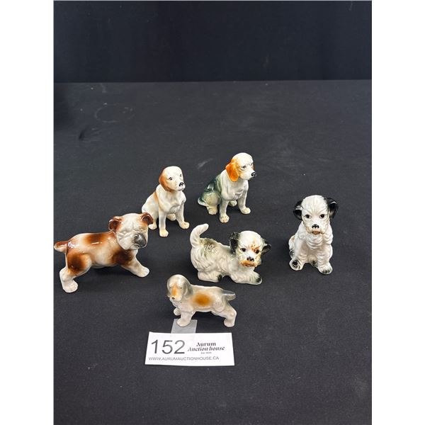 Lot of 6 Vintage Made in Japan Porcelain Dogs