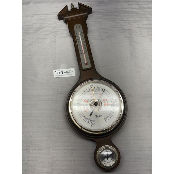 Vintage Taylor NC USA Banjo Barometer Weather Station 21.5 Tall