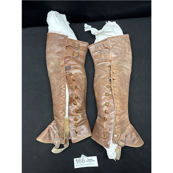 Pair of Antique Leather Gaiters