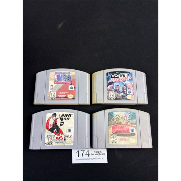 Lot of 4 Vintage Nintendo Games WCW NOW Revenge Cruisin USA ETC