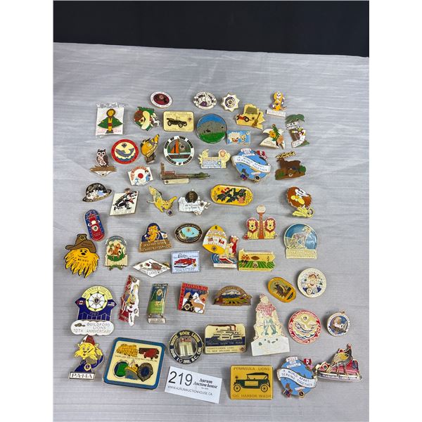 Lot of 55 Vintage Pins From Canada and USA