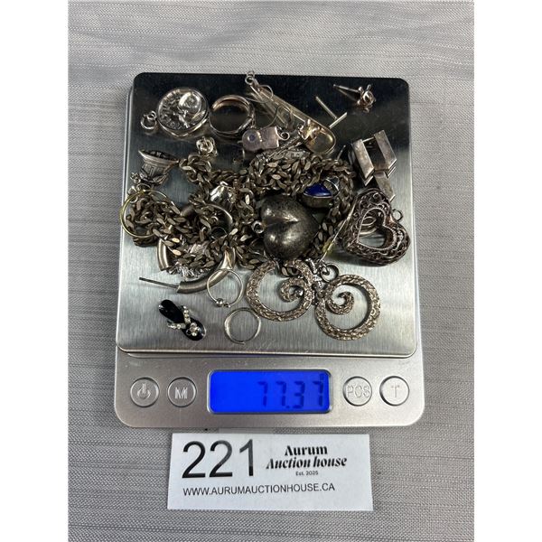 77.33 Grams of Sterling Silver Jewelry Pieces