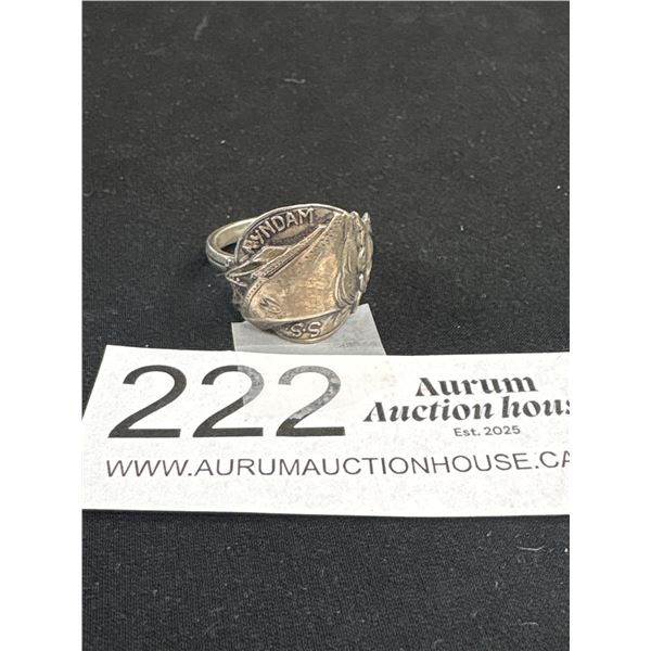 A Sterling Silver Ring Made From a Spoon Size 9