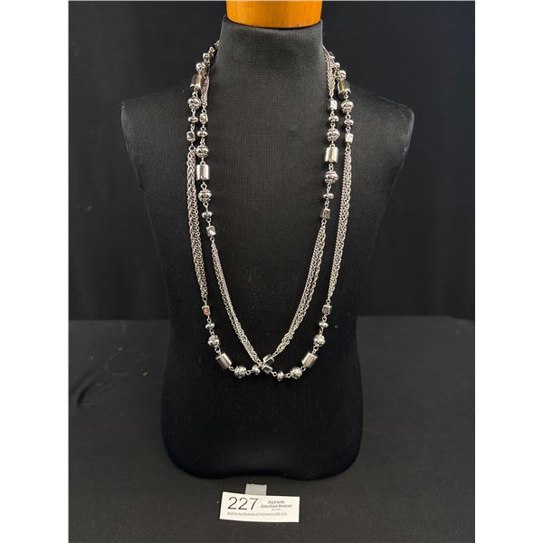Quality Vintage Vendome Silvertone Multi Strand Necklace