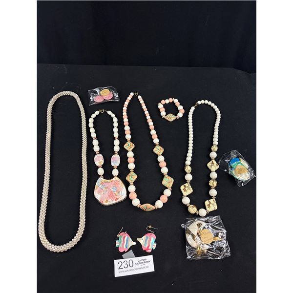 A Nice Lot of Vintage 1980's Beaded Necklaces and Earrings