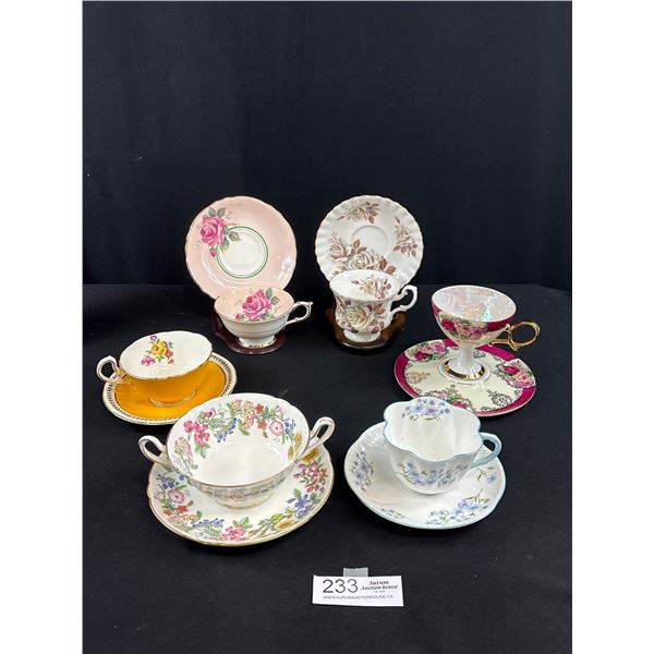 Nice Lot of Vintage Bone Chine Porcelain Teacups and Saucers Aynsley.Shelly ETC