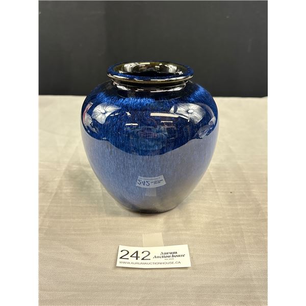 A Beautiful Fading Blues Pottery Vase Made in Japan
