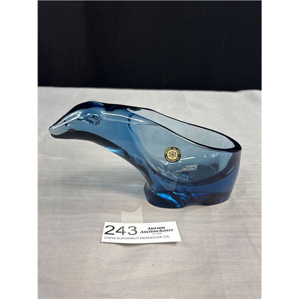 Sasaki Blue Glass Polar Bear Catch All Dish
