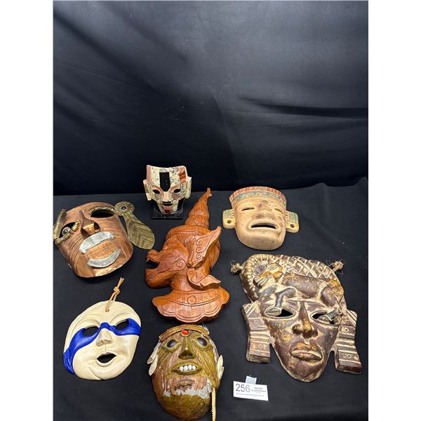 A Nice Lot of Vintage Masks Aztec.African Etc