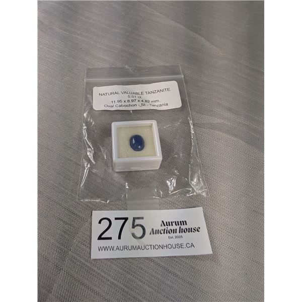 Natural Valuable Tanzanite Oval Stone in Holder