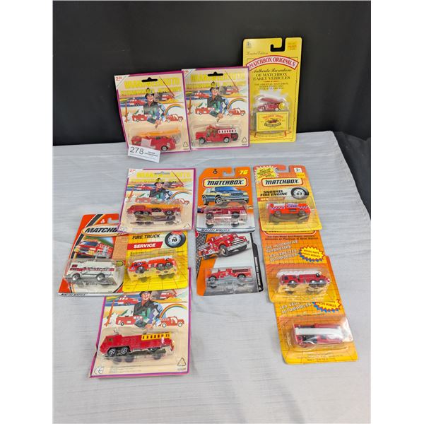 Lot of 12 Firetruck Diecast Vehicles in Pkg Matchbox Etc