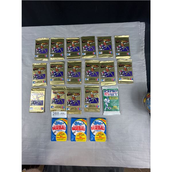Lot of 20 Unopened Baseball and Football Trading Cards