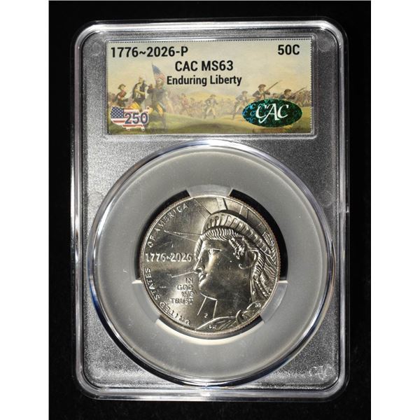 1776-2026-P ENDURING LIBERTY HALF DOLLAR CAC MS-63