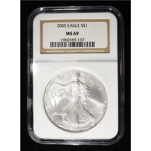 2005 AMERICAN SILVER EAGLE NGC MS69