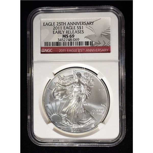 2011 AMERICAN SILVER EAGLE NGC MS69