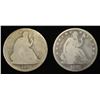 Image 1 : (2) 1876 SEATED LIBERTY HALF DOLLARS G/VG