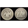 Image 2 : (2) 1876 SEATED LIBERTY HALF DOLLARS G/VG