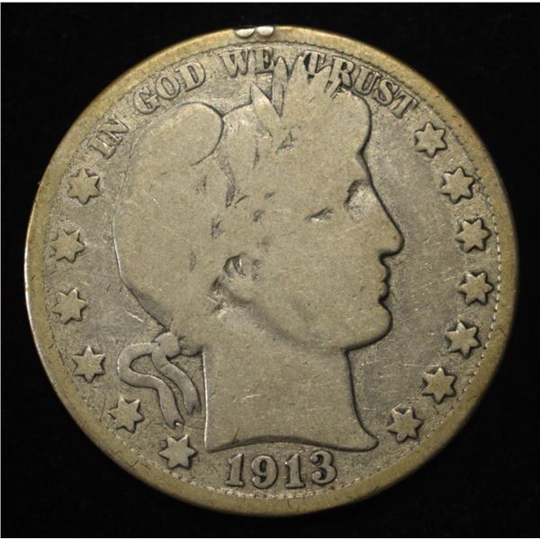 1913-S BARBER HALF DOLLAR VG