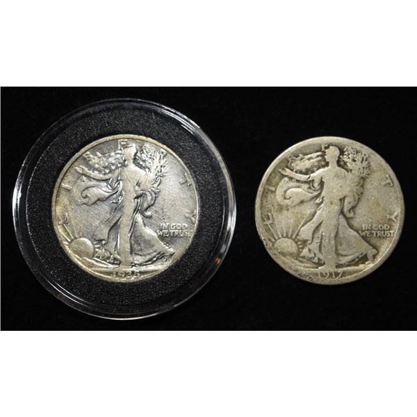 1917-S & 1935 WALKING LIBERTY HALF DOLLARS