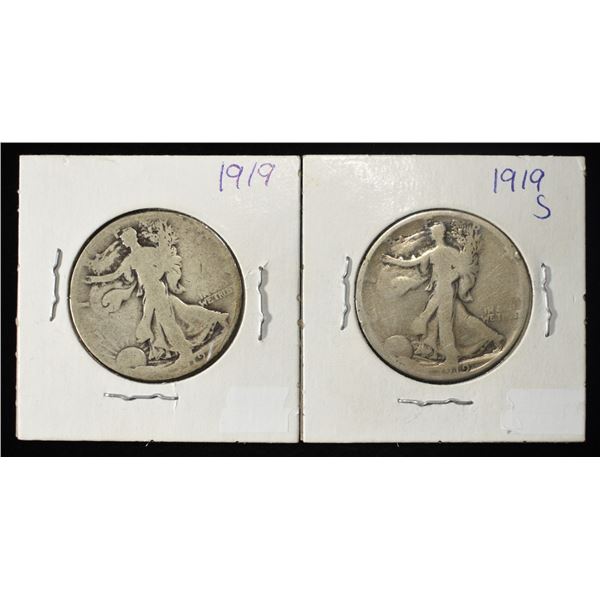 1919-P&S WALKING LIBERTY HALF DOLLARS