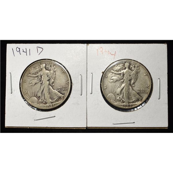 1941-D & 1944 WALKING LIBERTY HALF DOLLARS