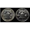 Image 2 : (2) 1960 90% SILVER FRANKLIN HALF DOLLARS PROOF BU