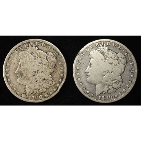1880-O & 1900-O MORGAN DOLLARS