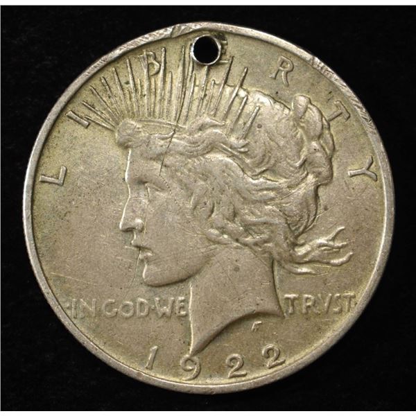 1922 PEACE DOLLAR HOLE