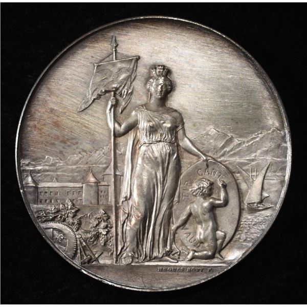 1891 SWISS SHOOTING MEDAL SILVER VAUD MORGES