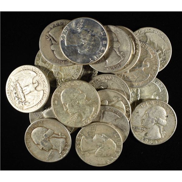 (20) 90% SILVER WASHINGTON QUARTERS
