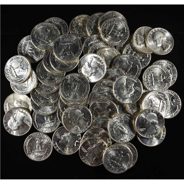 (55) 1964-D WASHINGTON QUARTERS BU