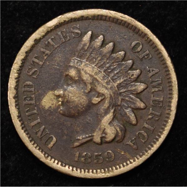 1859 INDIAN CENT VF